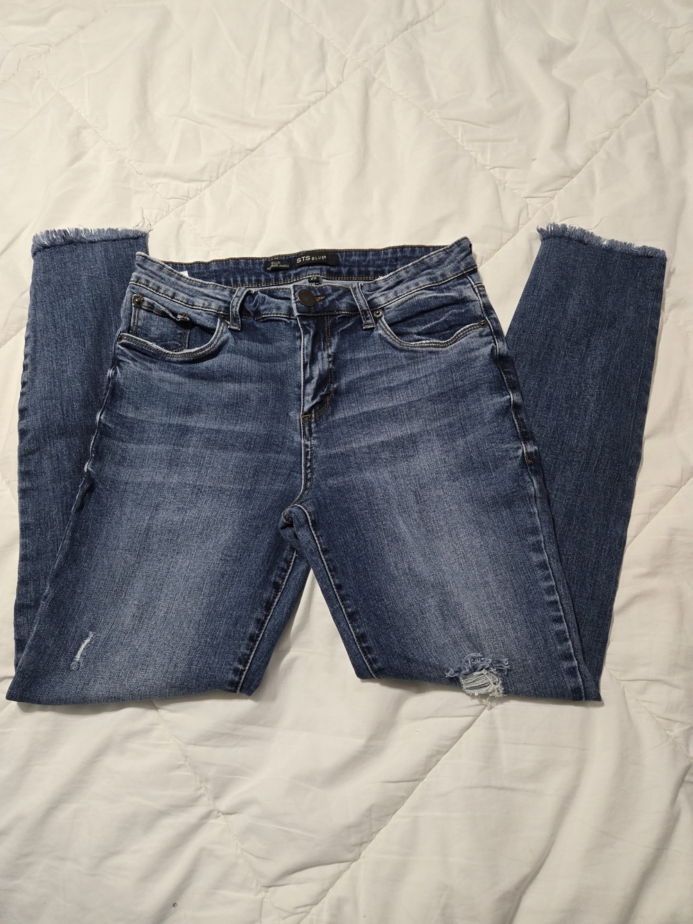 STS Blue High-Rise Distressed Skinny Jeans - Medium Wash Blue
